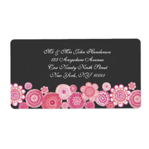 Bonito na etiqueta floral cor-de-rosa & cinzenta