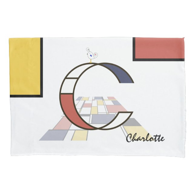 Bonito Neoplasticismo Monograma de Arte. Letra C (Frente)