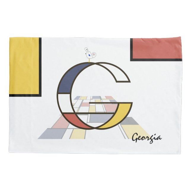 Bonito Neoplasticismo Monograma de Arte. Letra G (Verso)