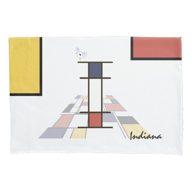 Bonito Neoplasticismo Monograma de Arte. Letra I (Frente)