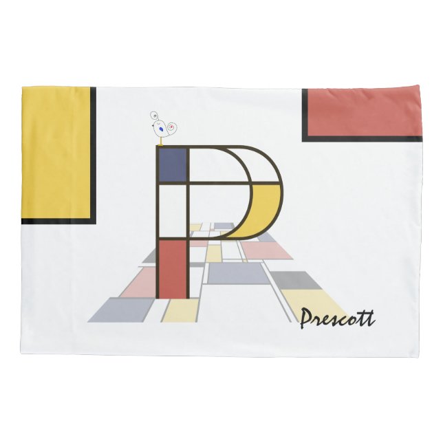 Bonito Neoplasticismo Monograma de Arte. Letra P (Verso)