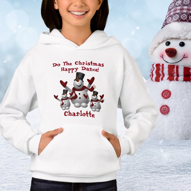 Bonito Neve de Natal, Childot Name Hoodie (Cute Christmas Snowman, Childs Name Hoodie)