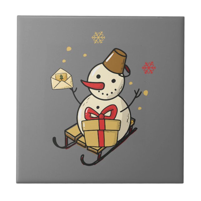 Bonito Neve Em Um Sled (Frente)