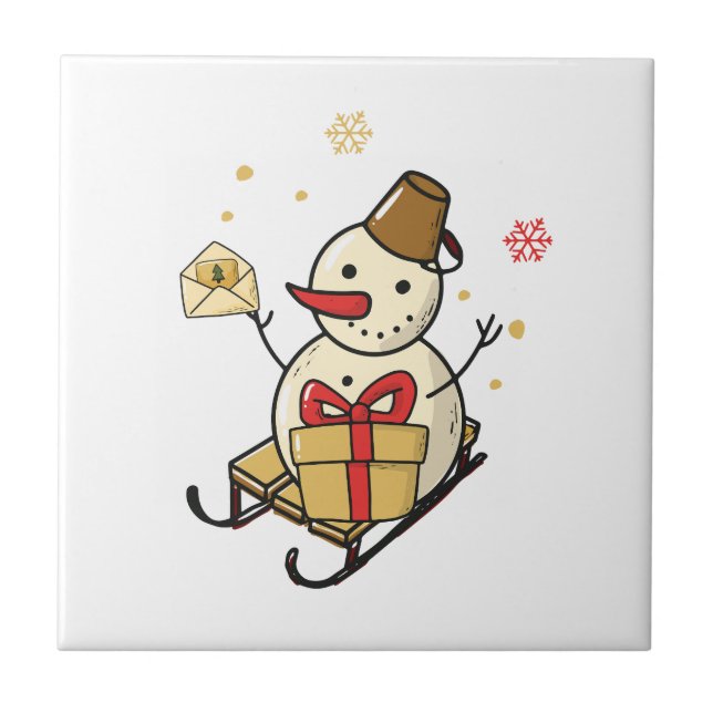 Bonito Neve Em Um Sled (Frente)