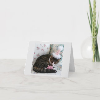 Bonito no Cartão de Aniversário de Gatinho Rosa