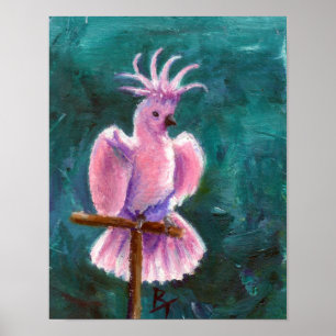 Bonito no poster do Cockatoo cor-de-rosa