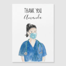 Bonito Obrigado Enfermeira Aquarela Personalizada