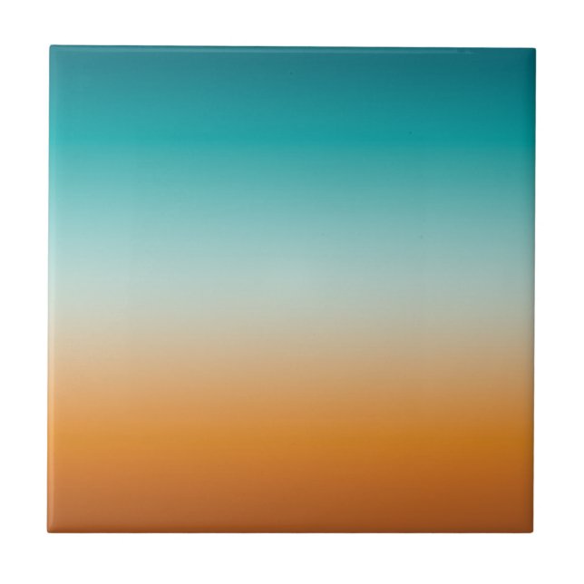 Bonito Ombre Laranja Solarino e Gradação Azul Teal (Frente)