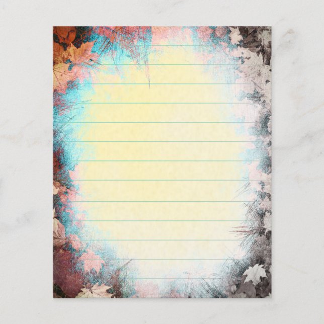 Bonito outono deixa Papel de carta vinculado (Frente)