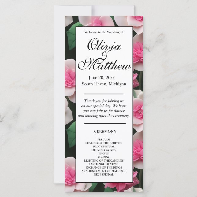 Bonito padrão floral cor-de-rosa boho verde (Frente)