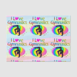 BONITO PAPEL DE TECIDOS DE GINÁSTICO EU AMO GINÁST