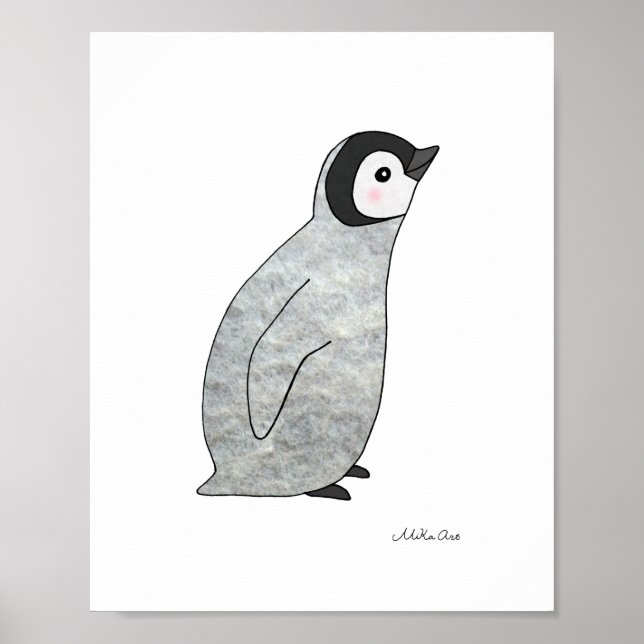Bonito Penguin Baby Penguin Poster Nursery Art Dec (Frente)