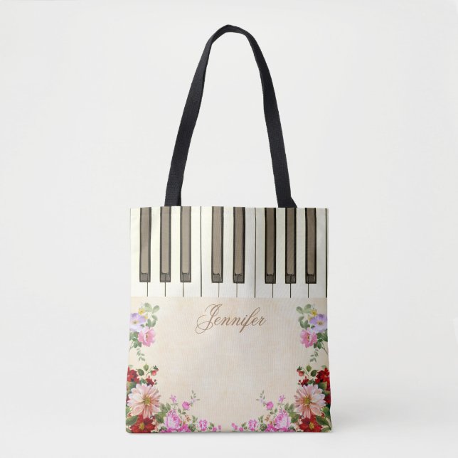 Bonito Piano Musical Tote Bags (Frente)