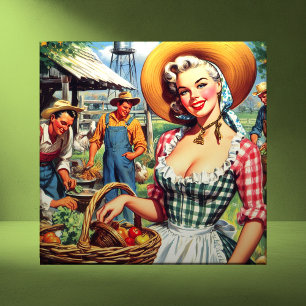 Bonito Pin-up de Agricultor Vintage