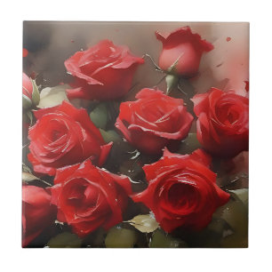Bonito pintura aquarela do jardim rosa vermelha br