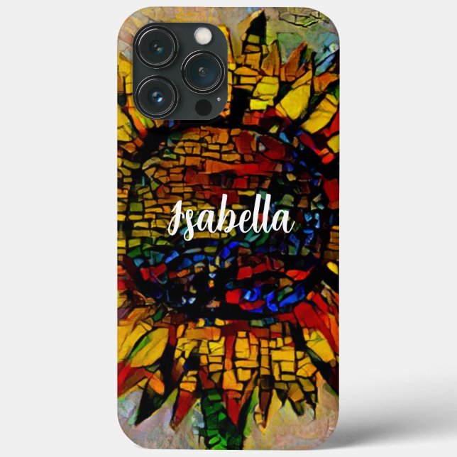 Bonito pintura de girassol Abstrato (Verso)