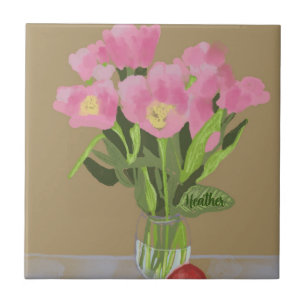 Bonito pintura Flor Moderna Ilustração +Nome