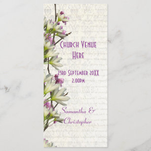Bonito programa de casamento da igreja floral bran
