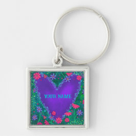 Bonito Purple Heart Floral Inspirivity Chaveiro