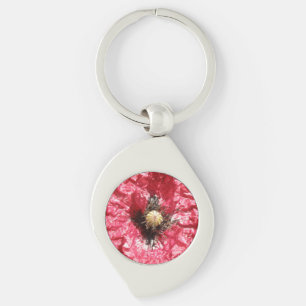 Bonito Red Poppy Flower Macro Chaveiro