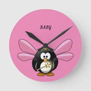 BONITO RELÓGIO DE PAREDE DE PINK COM UMA IMAGEM D
