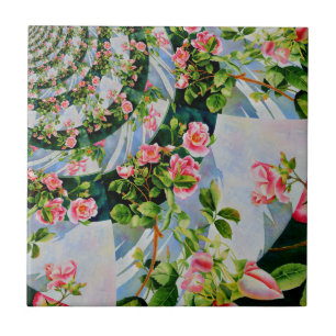 Bonito rosa-boho, rosas vermelhas, flor-aquarela