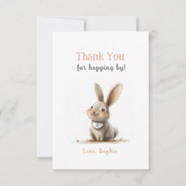 Bonito Rosa Bunny Aniversário Obrigado Cartões