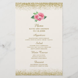 Bonito Rosas Rosa e Menu Casamento com Lobras