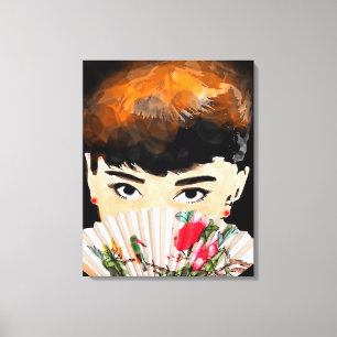 BONITO SENHORA GRANDE OLHOS CANVAS IMPRESSÃO