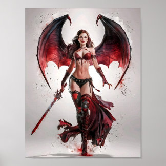 Bonito sexy Vampiro Guerreiro Poster de Arte