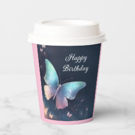 Bonito Shimmerfly Papel - taça azul-rosa