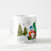 Bonito Snowman e caneca de Natal