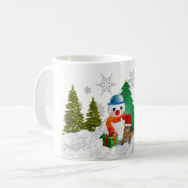 Bonito Snowman e caneca de Natal