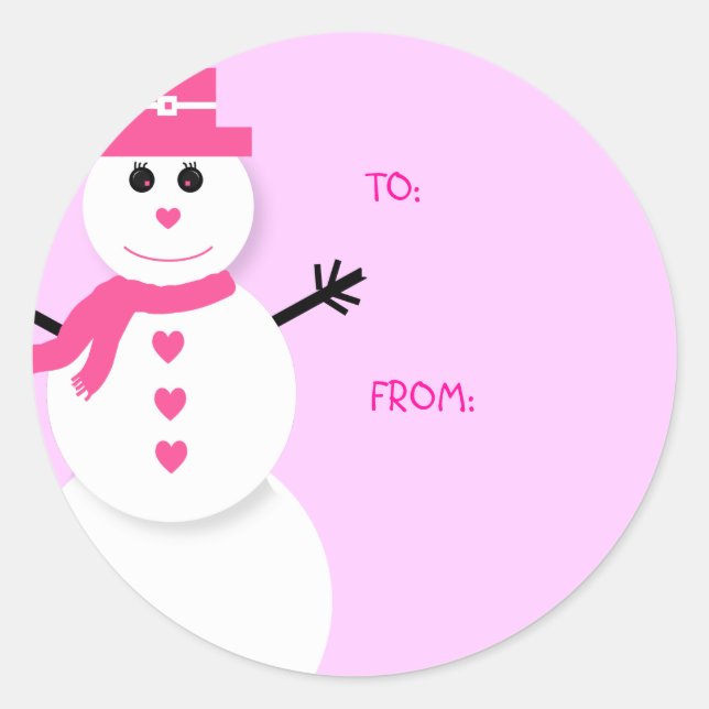 Bonito Snowman - Etiquetas de Presente (Frente)