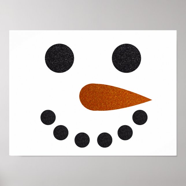 Bonito Snowman Face Impressão Home Decor Art (Frente)