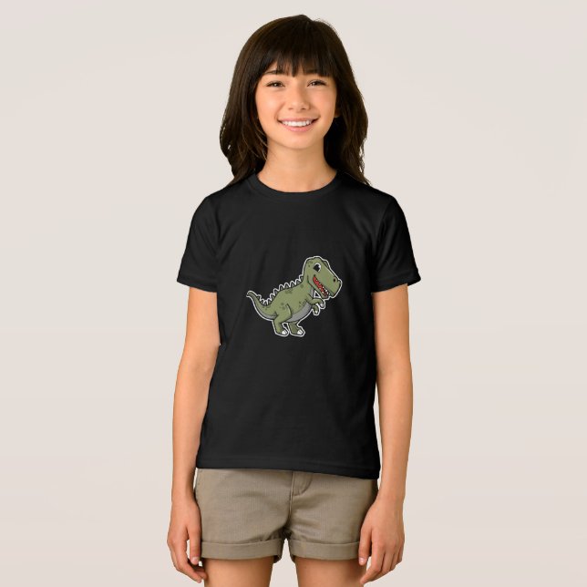 Bonito T-Rex Dinossaur Sticker - Engraçado Cartoon (Frente Completa)