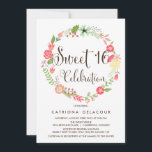 Bonito Terra dos Jardins Doce 16 Convite<br><div class="desc">Um convite divertido e caprichoso perfeito para festas de primavera e jardim. Apresentava roteiro de caligrafia e ilustrações de variedade de flores.</div>