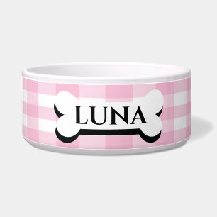 Bonito tigela de cão personalizada listrada