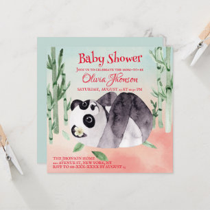 Bonito Tumbing Panda Gênero Convite para Chá de fr