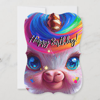 Bonito Unicórnio Piggy! Feliz aniversário