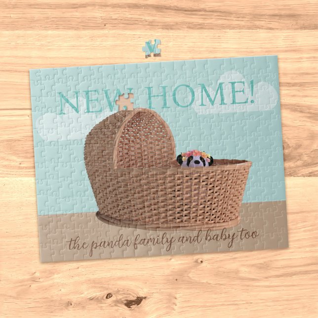 Bonito Urso de Panda Novo Quebra-cabeça (A fun puzzle to treat your new neighbors to. Just add their names!)