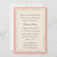 Bonito Vintage Angel Panting Baptism Convite