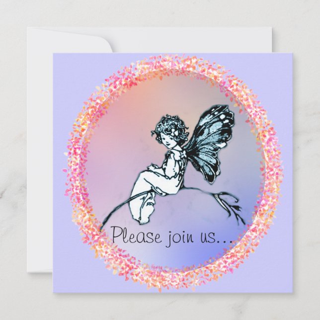 Bonito Vintage Fairy, convite (Frente)