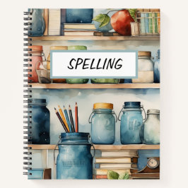 BONITO WATERCOLOR BLUE SCHOOL MASON JARS