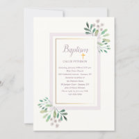 Bonito Watercolor Floral Baptism Convite