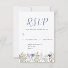 Bonito Watercolor Wildflower Wedding RSVP