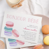 Bonjour Bébé | Convite para Chás de fraldas de Mac