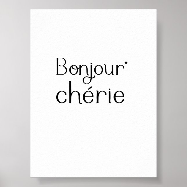 Bonjour Chérie - minimalistic typography poster (Frente)