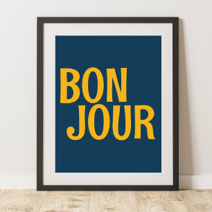 Bonjour French Good Day Good Day Colorir Poster