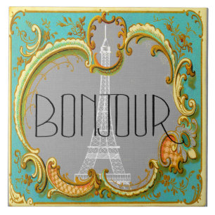Bonjour Paris Vintage - Colagem Torre Eiffel Franc
